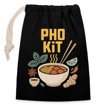 Pho Kit Mix - Closable cotton gift bag (14x20cm) - black - Front