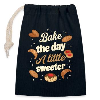 Back den Tag ein bisschen süßer - Verschließbarer Geschenkbeutel aus Baumwolle (14x20cm) - Navy - Vorne