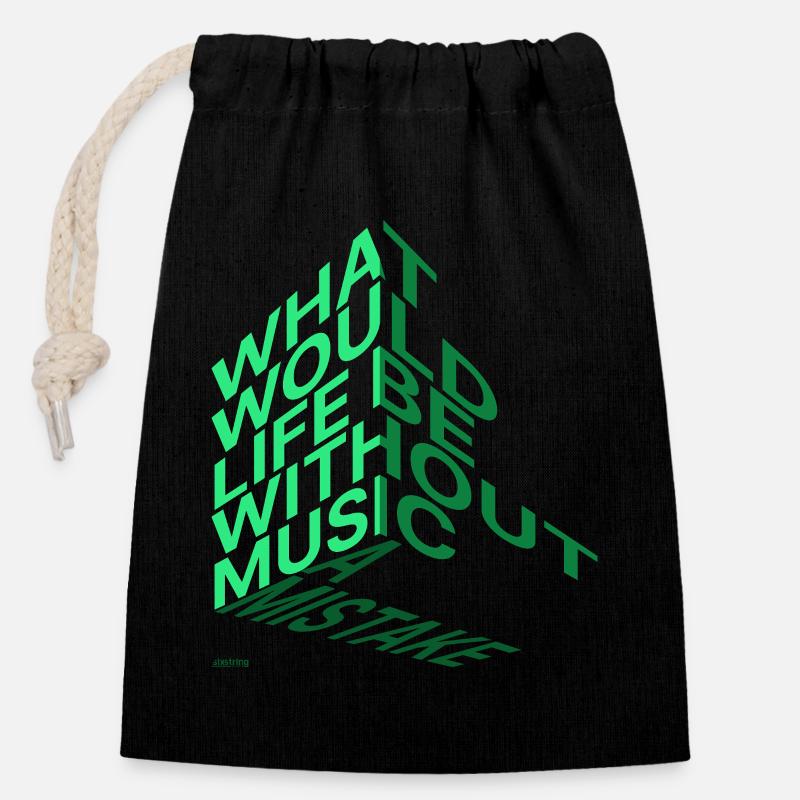 What would life be? - Closable cotton gift bag (14x20cm) - black