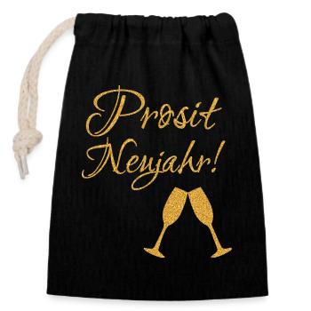 New Year's Eve Party Cheers New Year Sparkling Wine New Year - Closable cotton gift bag (14x20cm) - black - Front