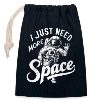 Ich brauche einfach mehr Space – Cooles Astronauten-Logo - Verschließbarer Geschenkbeutel aus Baumwolle (14x20cm) - Navy - Vorne