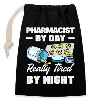 Apotheker Pharmazeutisch-technischer - Verschließbarer Geschenkbeutel aus Baumwolle (14x20cm) - Schwarz - Vorne