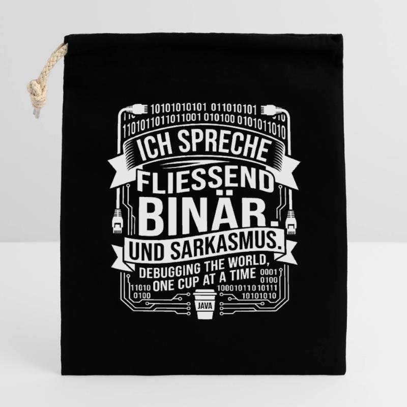 Coding Binärer Kaffee Sarkasmus Verschließbarer Geschenkbeutel aus Baumwolle (14x20cm)