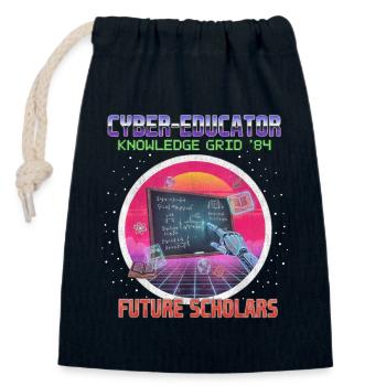 Professeur de cybersécurité - Sac cadeau en coton avec cordon (14 x 20 cm) - bleu marine - Devant