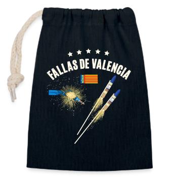 Fallas De Valencia Fireworks - Closable cotton gift bag (14x20cm) - navy - Front