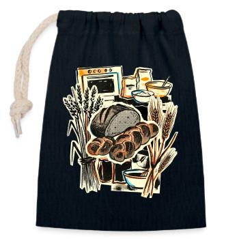 Backen Bäcker Vintage - Verschließbarer Geschenkbeutel aus Baumwolle (14x20cm) - Navy - Vorne