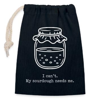 Sourdough Duty Jar - Closable cotton gift bag (14x20cm) - navy - Front