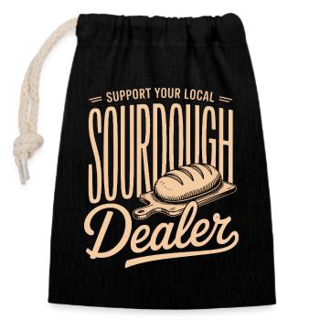 Lokaler Sauerteighändler-Tee - Verschließbarer Geschenkbeutel aus Baumwolle (14x20cm) - Schwarz - Vorne