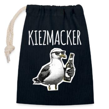 Kiez Möwe Macker - Sac cadeau en coton avec cordon (14 x 20 cm) - bleu marine - Devant