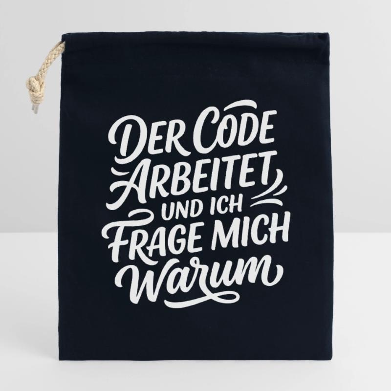 Coder arbeitet Spruch Humor Programmierer Verschließbarer Geschenkbeutel aus Baumwolle (14x20cm)
