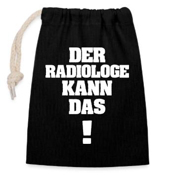 Der Radiologe Kann Das - Verschließbarer Geschenkbeutel aus Baumwolle (14x20cm) - Schwarz - Vorne
