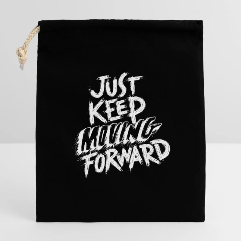 Continue simplement d’avancer Sac cadeau en coton avec cordon (14 x 20 cm)