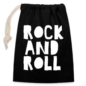 Rock'n'Roll Bold Typografie - Verschließbarer Geschenkbeutel aus Baumwolle (14x20cm) - Schwarz - Vorne