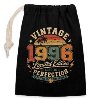 Vintage 1996 Limited Edition - Closable cotton gift bag (14x20cm) - black - Front