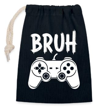 Bruh Controller Design Gaming Gamer - Closable cotton gift bag (14x20cm) - navy - Front