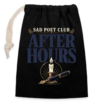 Poetcore Poète Poésie Dark Academia Gift - Sac cadeau en coton avec cordon (14 x 20 cm) - noir - Devant