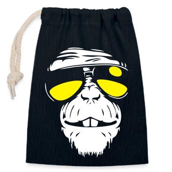 Cool Monkey - Coole Affe - Verschließbarer Geschenkbeutel aus Baumwolle (14x20cm) - Navy - Vorne