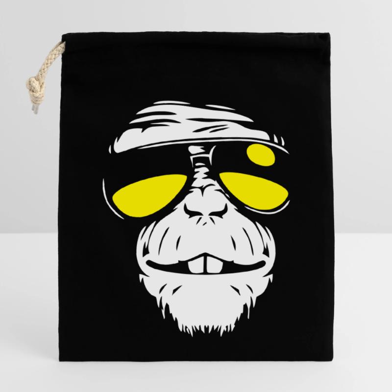 Cool Monkey - Singe cool Sac cadeau en coton avec cordon (14 x 20 cm)