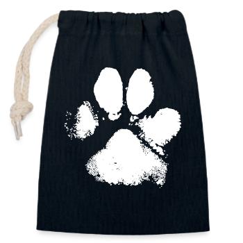 Hunde Tatze Pfotenabdruck - Verschließbarer Geschenkbeutel aus Baumwolle (14x20cm) - Navy - Vorne
