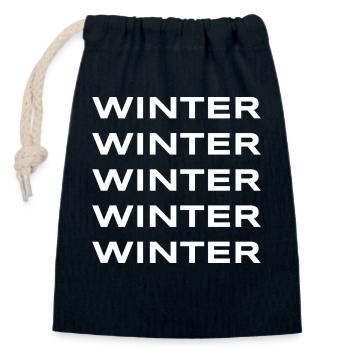 Winter - Kalte Winterzeit - Verschließbarer Geschenkbeutel aus Baumwolle (14x20cm) - Navy - Vorne