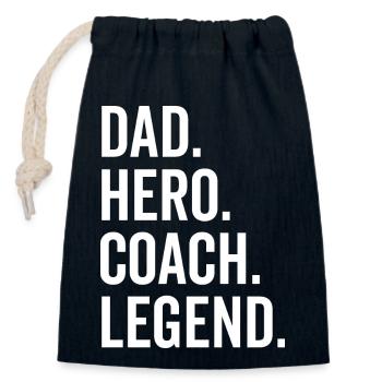 Dad Hero Coach Legende - Verschließbarer Geschenkbeutel aus Baumwolle (14x20cm) - Navy - Vorne