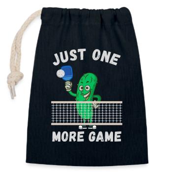 Pickleball - Just one more game - Closable cotton gift bag (14x20cm) - navy - Front