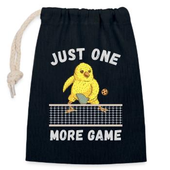 Pickleball - Just one more game - Closable cotton gift bag (14x20cm) - navy - Front