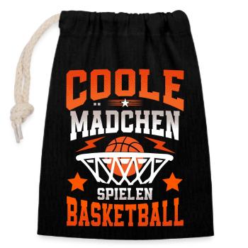 Basketball Basketballerin Frauen Basketball - Verschließbarer Geschenkbeutel aus Baumwolle (14x20cm) - Schwarz - Vorne