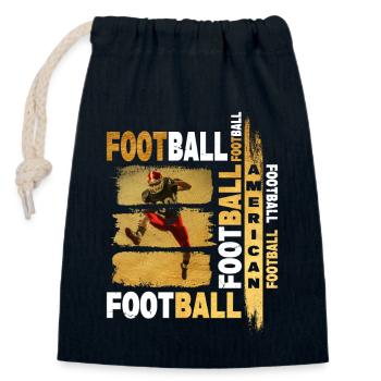 American Football Spieler Gold Vintage Retro Sport - Verschließbarer Geschenkbeutel aus Baumwolle (14x20cm) - Navy - Vorne