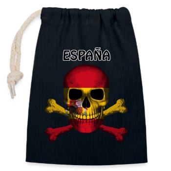 Skull Jolly Roger Pirate Flag Espana R6Z - Closable cotton gift bag (14x20cm) - navy - Front