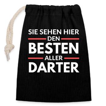 Sie sehen hier den Besten aller Darter - Verschließbarer Geschenkbeutel aus Baumwolle (14x20cm) - Schwarz - Vorne