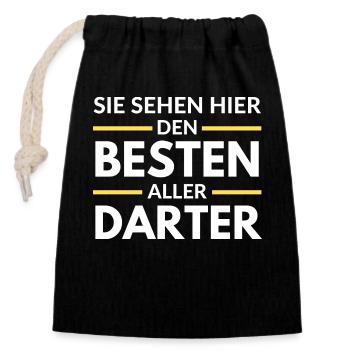 Sie sehen hier den Besten aller Darter - Verschließbarer Geschenkbeutel aus Baumwolle (14x20cm) - Schwarz - Vorne