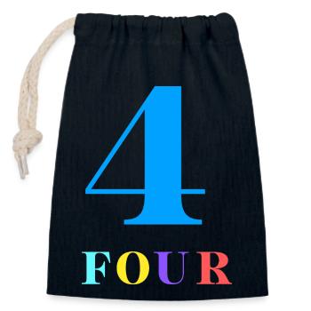 Four-4th Anniversary - Closable cotton gift bag (14x20cm) - navy - Front