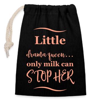 Dicton de bébé - Sac cadeau en coton avec cordon (14 x 20 cm) - noir - Devant