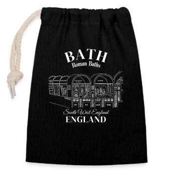 Bath England Roman Baths South West England - Closable cotton gift bag (14x20cm) - black - Front