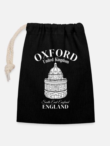 Oxford Great Britain South East England - Verschließbarer Geschenkbeutel aus Baumwolle (14x20cm) - Schwarz