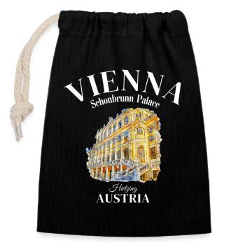 Vienne Château de Schönbrunn Autriche Hietzing Vienne - Sac cadeau en coton avec cordon (14 x 20 cm) - noir - Devant