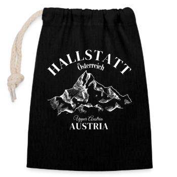 Hallstatt, Autriche, Autriche - Sac cadeau en coton avec cordon (14 x 20 cm) - noir - Devant