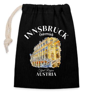 Innsbruck, vieille ville, Autriche, Tyrol, région - Sac cadeau en coton avec cordon (14 x 20 cm) - noir - Devant