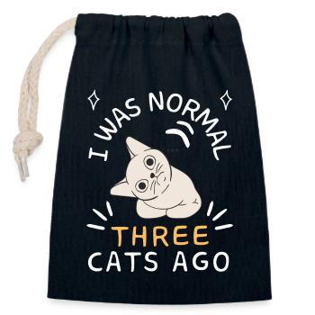 I was normal three cats ago - Closable cotton gift bag (14x20cm) - navy - Front