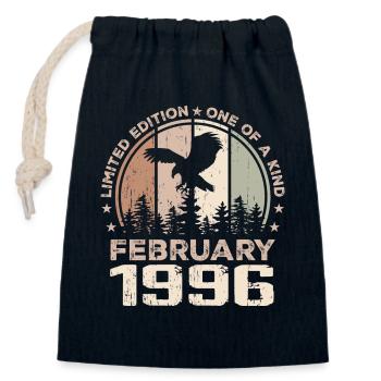 Unvergleichlich seit Februar 1996, 28-jähriges Jubiläum - Verschließbarer Geschenkbeutel aus Baumwolle (14x20cm) - Navy - Vorne