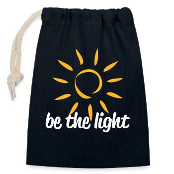 be the light - Verschließbarer Geschenkbeutel aus Baumwolle (14x20cm) - Navy - Vorne