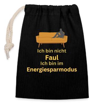Power Saving Mode Enabled - Spell - ApriNoeScor - Closable cotton gift bag (14x20cm) - black - Front