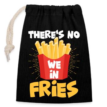 Les frites sont à moi : désolé, pas de partage - Sac cadeau en coton avec cordon (14 x 20 cm) - noir - Devant