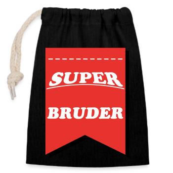 FRERE SOEUR BROTHER SISTER - Sac cadeau en coton avec cordon (14 x 20 cm) - noir - Devant