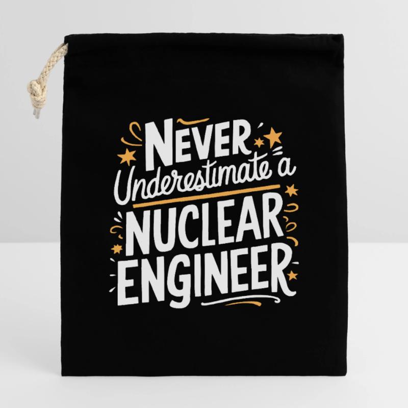 Never underestimate a nuclear engineer Closable cotton gift bag (14x20cm)