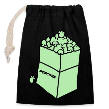Popcorn 2 - Closable cotton gift bag (14x20cm) - black - Front