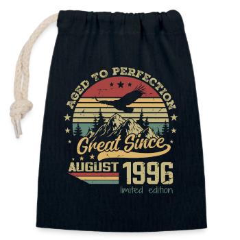 28 years old Aged to Perfection born in August 1996 - Closable cotton gift bag (14x20cm) - navy - Front