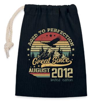 12 Jahre alt bis zur Perfektion gealtert geboren im August 2012 - Verschließbarer Geschenkbeutel aus Baumwolle (14x20cm) - Navy - Vorne