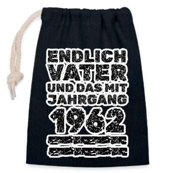 1962 - Closable cotton gift bag (14x20cm) - navy - Front